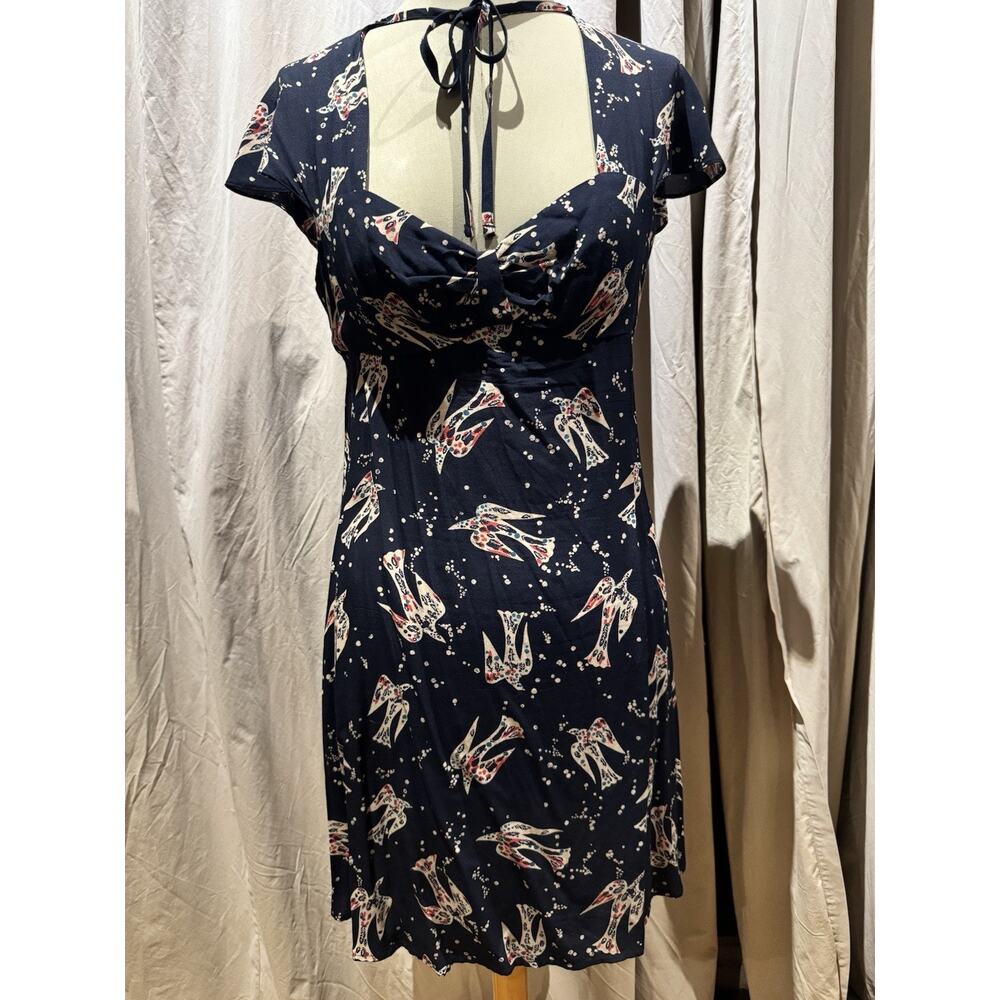 Kate Moss Vintage Viscose Print Retro Dress Size 10 Unworn!